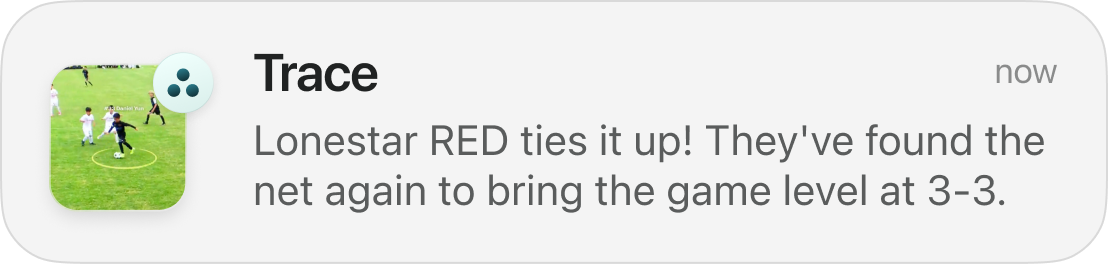 Trace notification: Lonestar RED ties it up, 3-3