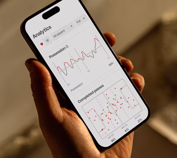 PlayerFocus Analytics: possession and passing charts on a phone