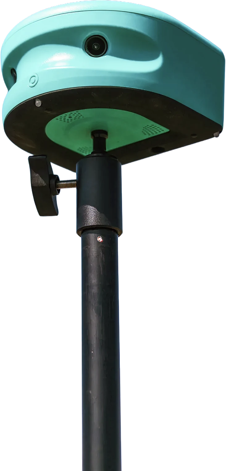 Trace AI camera mounted on its tripod pole