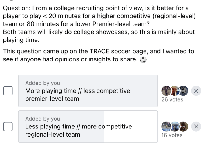 Better Team or More Playing Time on the Soccer Field?