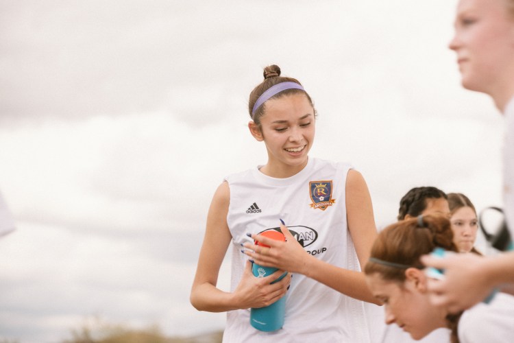 player at college soccer showcase