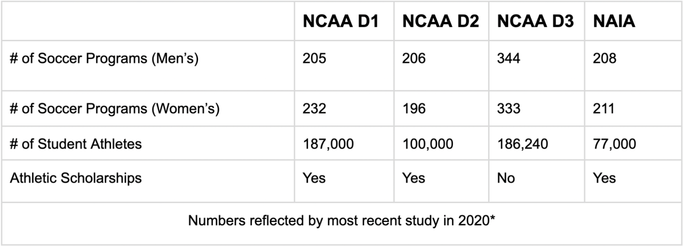The Difference Between NCAA and NAIA College Soccer